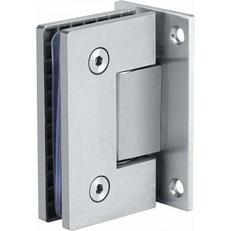 Clips pour charnières de portes en verre – Lot de 2 – Acier inoxydable 4mm – Charge max 40 lbs – Rotation 90º – Pour verre 8-12mm (1/4)