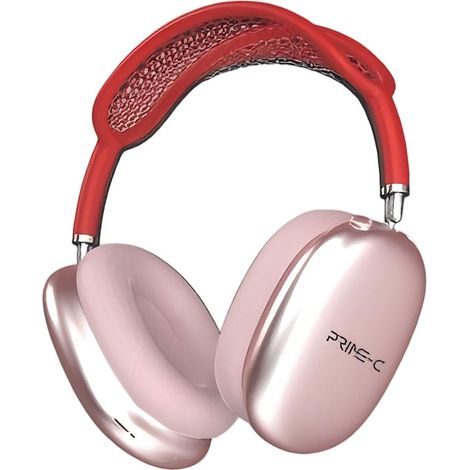 Fones de ouvido Bluetooth de imitação, Bluetooth 5.4, com estojo de transporte - Vermelho.