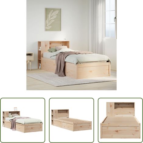 Cadre de lit - Cadre de lit sans matelas 75x190 cm bois de pin massif (1/5)