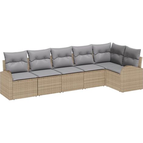 Maison Exclusive - Gartensofa-set Beige Poly-Rattan