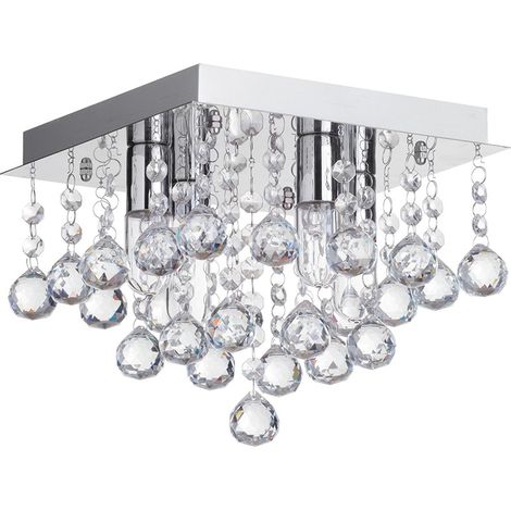 Litecraft Orlando Ceiling Light Bathroom IP44 Rated Flush Mount - Polished Chrome (1/4)