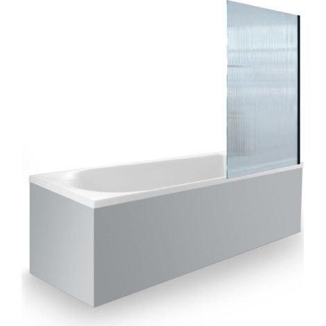 Bañera derecha 170 x 70 cm DURAVIT D-Neo + Mampara de bañera AURYS Raywall, negro mate