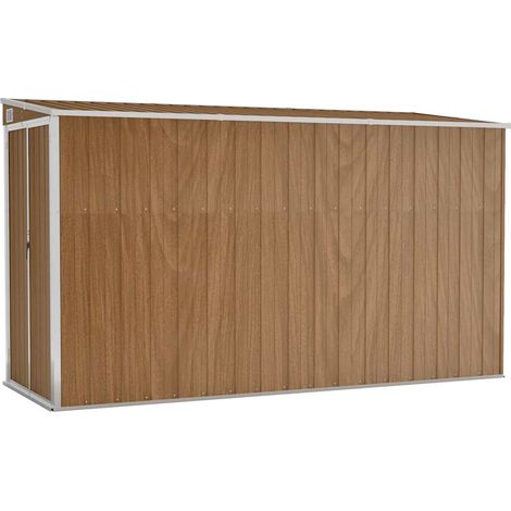 Wandmontiertes Gartenhaus Braun 118 x 288 x 178 cm Verzinkter Stahl vidaXL