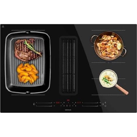 Cecotec – Plaque de cuisson à induction 7400W – Hotte intégrée – Zone TotalFlex – 15 niveaux de puissance – Minuteur et verrouillage sécurité enfant (1/5)