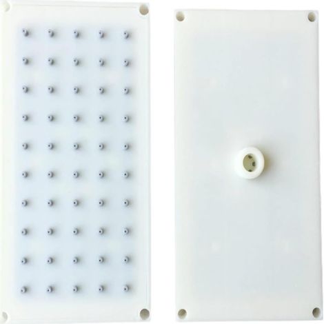 Pommeau Douche Carré Double Sortie – ABS – 20,5 x 10,8 cm – Blanc – Économie d’Eau (1/5)