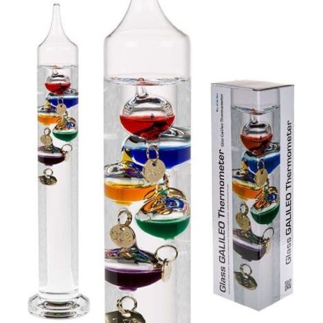 NALOOKAMIC Objet de Décoration/Thermomètre de Galilée en Verre/Dimensions : 28 x 5,5 cm (1/3)
