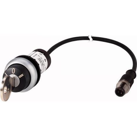 Bouton-poussoir à clé classique à rappel 3 positions MS1 2 N/O câble (noir) avec connecteur m1 EATON C22-WS3-MS1-K20-P5