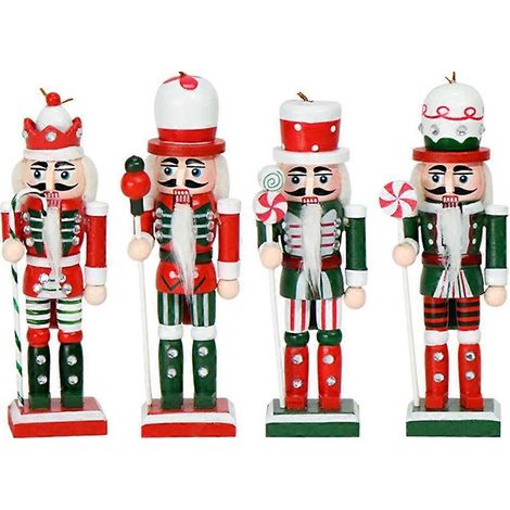 Casse-noisettes artisanaux en bois de 13 cm, décorations de table de Noël (1/4)