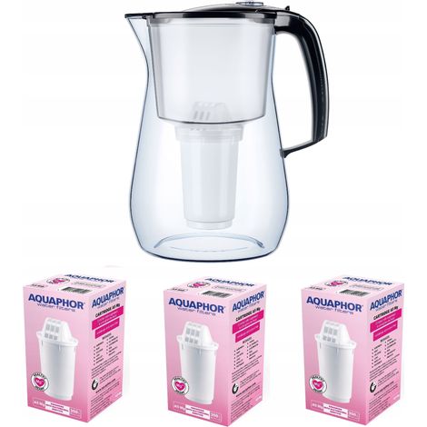 Caraffa filtrante Aquaphor Provence da 4,2 litri + 3 cartucce, nera (1/5)