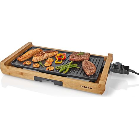 Gril de table - 6 personnes - 4 réglages de chaleur - Nedis - fcbg100fbk43 (1/5)