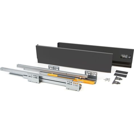 Emuca Tiroir extérieur Concept 30kg hauteur 138mm, profondeur 300mm, Acier, Gris antracite