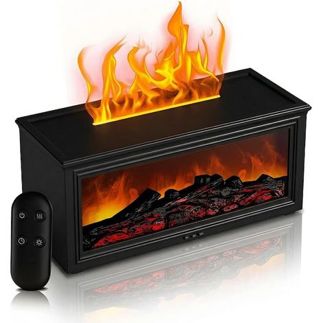 Ätherisches Öl-Diffusor (280 ml), flammenförmig, mit 7 LED-Lichtfarben, Fernbedienung, automatischer Abschaltung, Kamin-Diffusor für Zuhause, Schlafzimmer und Büro (1/5)