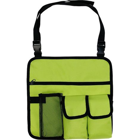 Organiseur d'accoudoir de chaise - 33 x 33 cm - Vert clair - Avec 4 poches - Tissu Oxford 600D - Organiseur suspendu - Sac à goûter - Pour chaise de camping pliante et chaise de plage - Étanche - Sac (1/5)