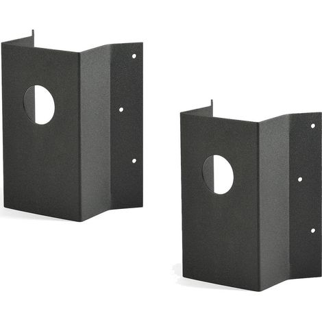 2er Set Universal Eckbefestigungen für Wandlampen, Aluminium schwarz, Höhe 19cm (1/3)