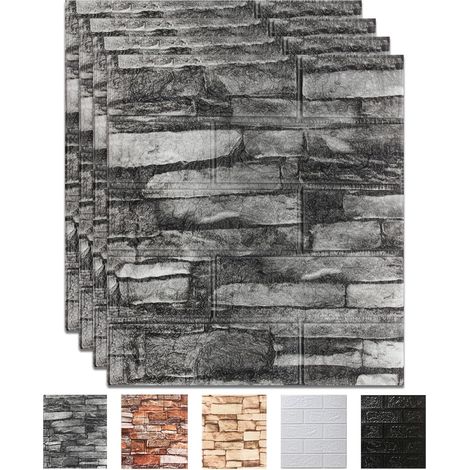 Pack 4 Paneles Adhesivos 3D Ladrillo – Revestimiento Pared Salón (1/5)