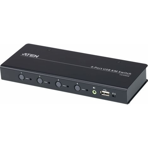 Switch KM USB de 4 puertos con Boundless Switching (cables incluidos)