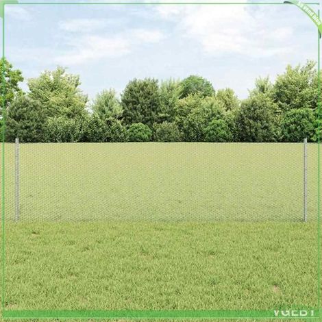 Clôture kit acier argent 0,6 x 10 m avec 5 poteaux - panneau extérieur résistant intempéries (1/5)