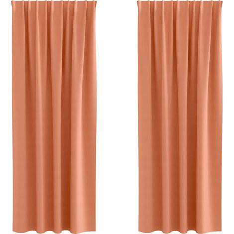 Maison Exclusive - Verdunkelungs-Vorhänge mit Ringen 2 pcs Terrak