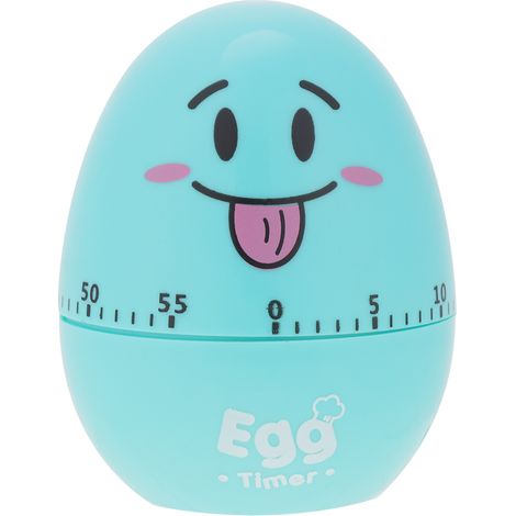 Minuteur de Cuisine Mignon en Forme d'Oeuf Mécanique 55 Minutes Bleu - Outil de Cuisine Pratique (1/5)