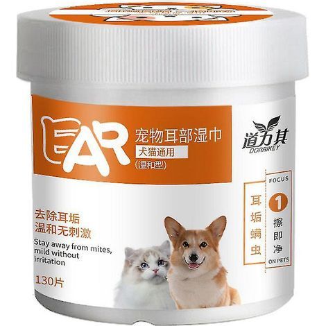 Lingettes nettoyantes pour les yeux des chiens (130 unités), détachantes pour les larmes des animaux, douces pour les yeux des animaux (1/4)