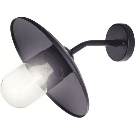 Applique murale filaire noire indus IP44, culot E27, 60W max (1/5)