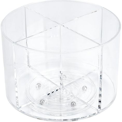 Organiseur de paquets de boissons rond rotatif avec 4 compartiments rotatifs - Organiseur de paquets de boissons Lazy Susan - Rangement pour café et sucre - Empilable - Récipient de cuisine (1/5)