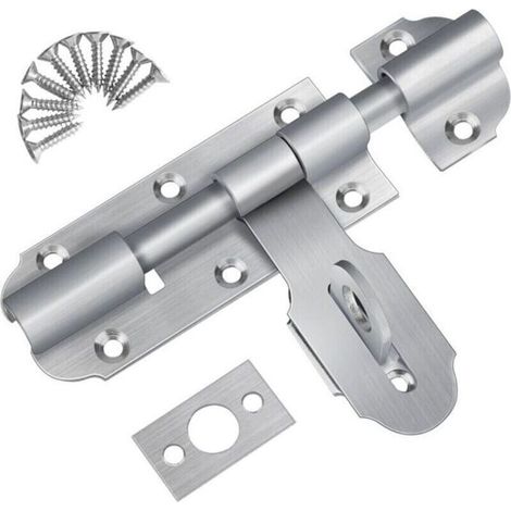 Targette de Porte Exterieur avec Fermoir Cadenas 135mm Loquet de Porte Coulissante en Acier Inoxydable Petit Loquet Verrou de PZCC (1/4)