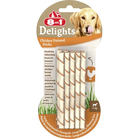 8in1 Delights Twisted Kausticks Chicken 10 Stück Soft Snack (1/3)