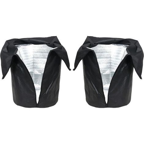 Housses Hivernales pour Pots de Fleurs 2 Pack Protection Gel -45°C avec Fermeture Eclair pour Arbustes Balcon Jardin Terrasse-noir (1/5)