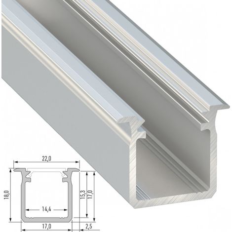 Perfíl Aluminio Tipo G 2,02M - Anodizado Inox