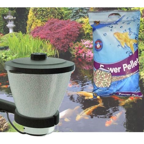 15l d'aliment + Distributeur automatique de nourriture bassin de jardin. Qualité pro (1/5)