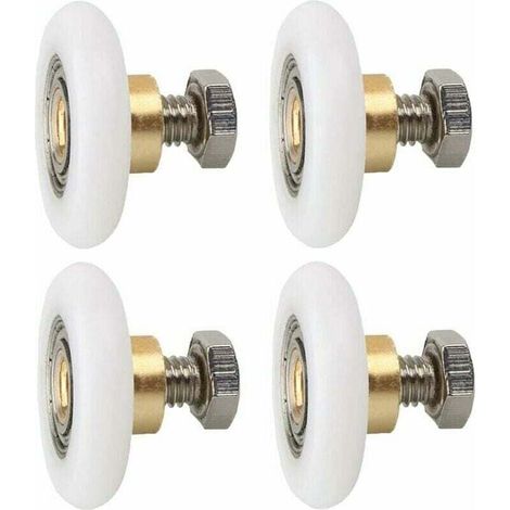4 Duschkabinenrollen 23 mm, XU, genutet, mit Schrauben - KZQ (1/4)