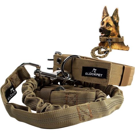 Collar y Correa para Perro Reflectante con Enganche para Coche Talla L Glückpet
