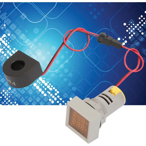 2-in-1 LED-Anzeige, Mini-Digitalanzeige, Amperemeter/Voltmeter, quadratische Anzeige (gelb) (1/5)
