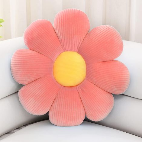 Filiyano – oreiller de sol floral – Coussin fleuri, coussin en forme de fleur, oreiller de sol floral, coussin d'assise (rouge, 40 cm), lot x1 (paquet (1/5)