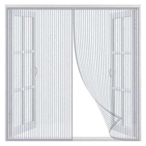 Curtains, self-closing magnetic curtain, thickened mesh door, mosquito net door, with magnet, suitable for pets and children, size 120 x 120 cm, white