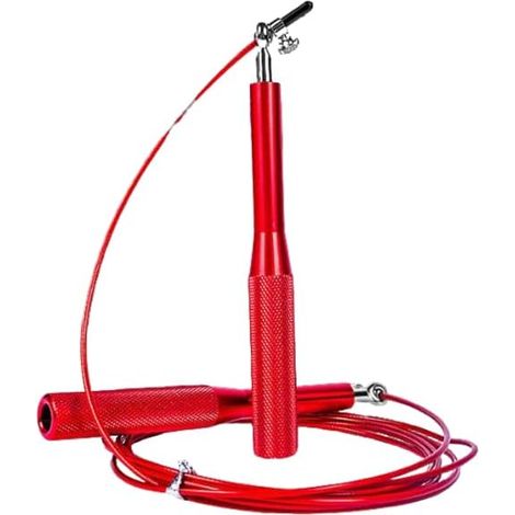 Corde à sauter réglable 2,8 m pour fitness – Corde de vitesse renforcée avec roulements 360°, poignées en aluminium antidérapantes – Idéale pour adultes, enfants, femmes, hommes