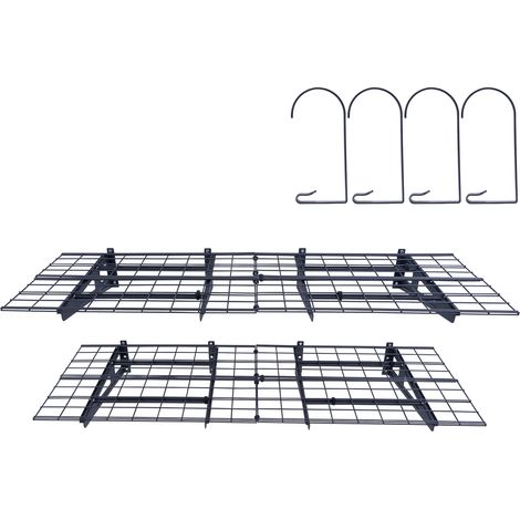 Mophorn 4 x 2 ft Garagenregale – 2er-Pack. Robuste Wandmontage. Gesamttragfähigkeit von 500 lbs. Ideal für Garagenlagerung, Werkstatt, Schuppen.