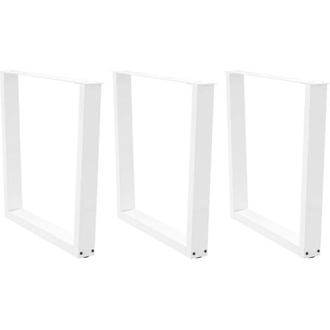 Esstisch Beine V-Form 3 Stück Weiß 80x(72-73,3) cm Stahl