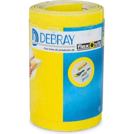 FLEXOVIT lija 115x5mt. grano  80. 5 mt rollo , Rollo de papel vibrator para máquinas vibradoras portátiles, électricas, neumáticas o uso manual. - Tamaño: 115 mm.x5 m. - Grano: 80. (1/2)