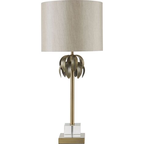 Premier Housewares Table / Desk / Reading Lamp With Grey Fabric Shade/ Antique Finish/ Led Desk Lamp/ Study Lamp For Bedroom / Living Room / Dining Room 29 x 66 x 29 (1/5)