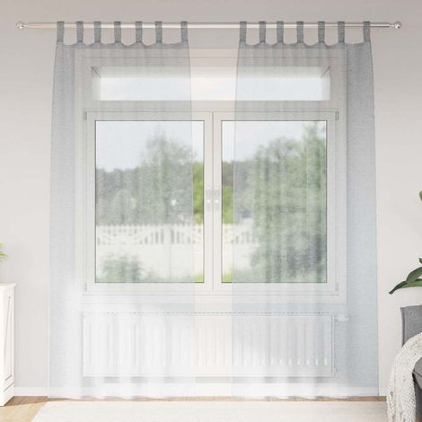 Voile-Vorhang 2 pcs Dunkelgrau 245 x 140 cm Polyester