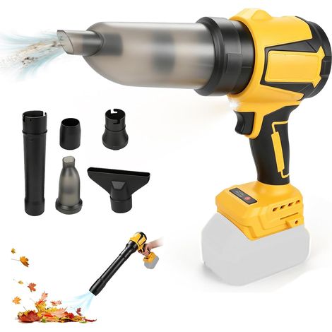 Souffleur de feuilles sans fil compatible avec batterie 18 V 20 V, souffleur à poussière et aspirateur 2 en 1, 3 modes de vitesse en continu pour jardin, atelier, voiture, nettoyage de la neige (1/5)