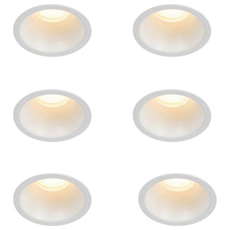QAZQA Dept spot encastré - set de 6 - 7,8x7,8x6,5cm - dimmable - IP44 - blanc mat (1/5)