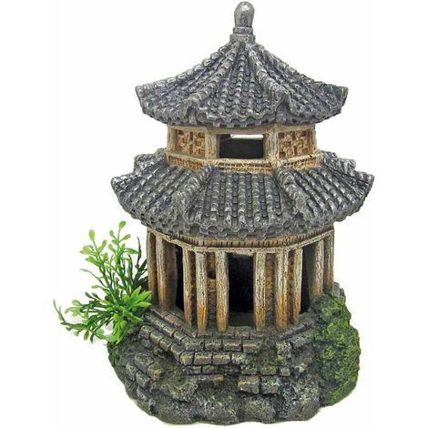 Tempio giapponese 14x14x18 cm decorazione per acquari