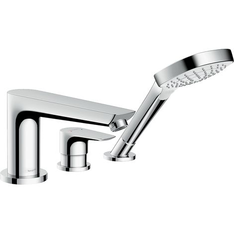 Hansgrohe – Mitigeur de baignoire 3 trous – Installation sur bord – Cartouche céramique – Débit 20 l/min – Technologie AirPower (1/4)