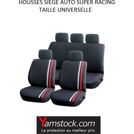 Housses pour sièges de voiture rouge/noir super racing compatible airbag