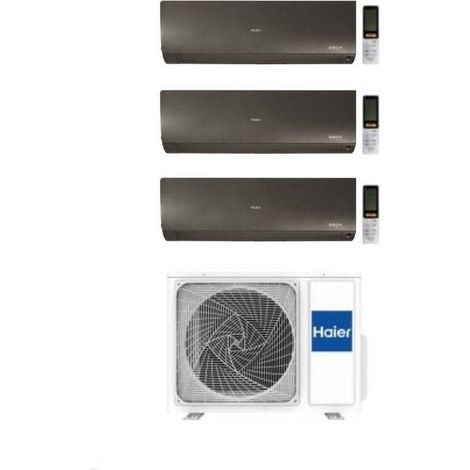 Haier Climatizzatore Trial Split Flexis Plus Black 9+9+12 Con 3U55S2SR5FA Inverter Wi-Fi Classe A++