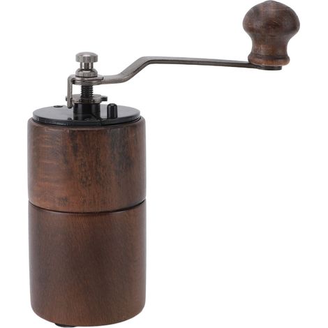 Moulin à café manuel en bois de noyer avec manivelle, broyeur portable réglable pour espresso et filtre, design élégant et durable (1/5)
