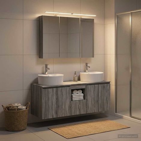 vidaXL Bathroom Cabinet Set 4 pcs Grey Sonoma Engineered Wood (1/5)